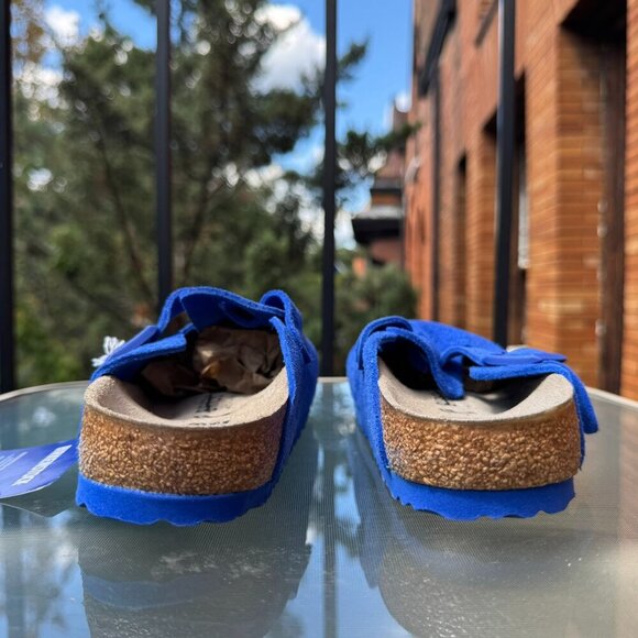 New Birkenstock Boston Soft Footbed Clogs in Ultra Blue Suede US 7 / EUR 38 - Picture 6 of 13